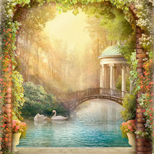 Схема вышивки «лебеди 2»