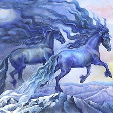 Схема вышивки «кони»