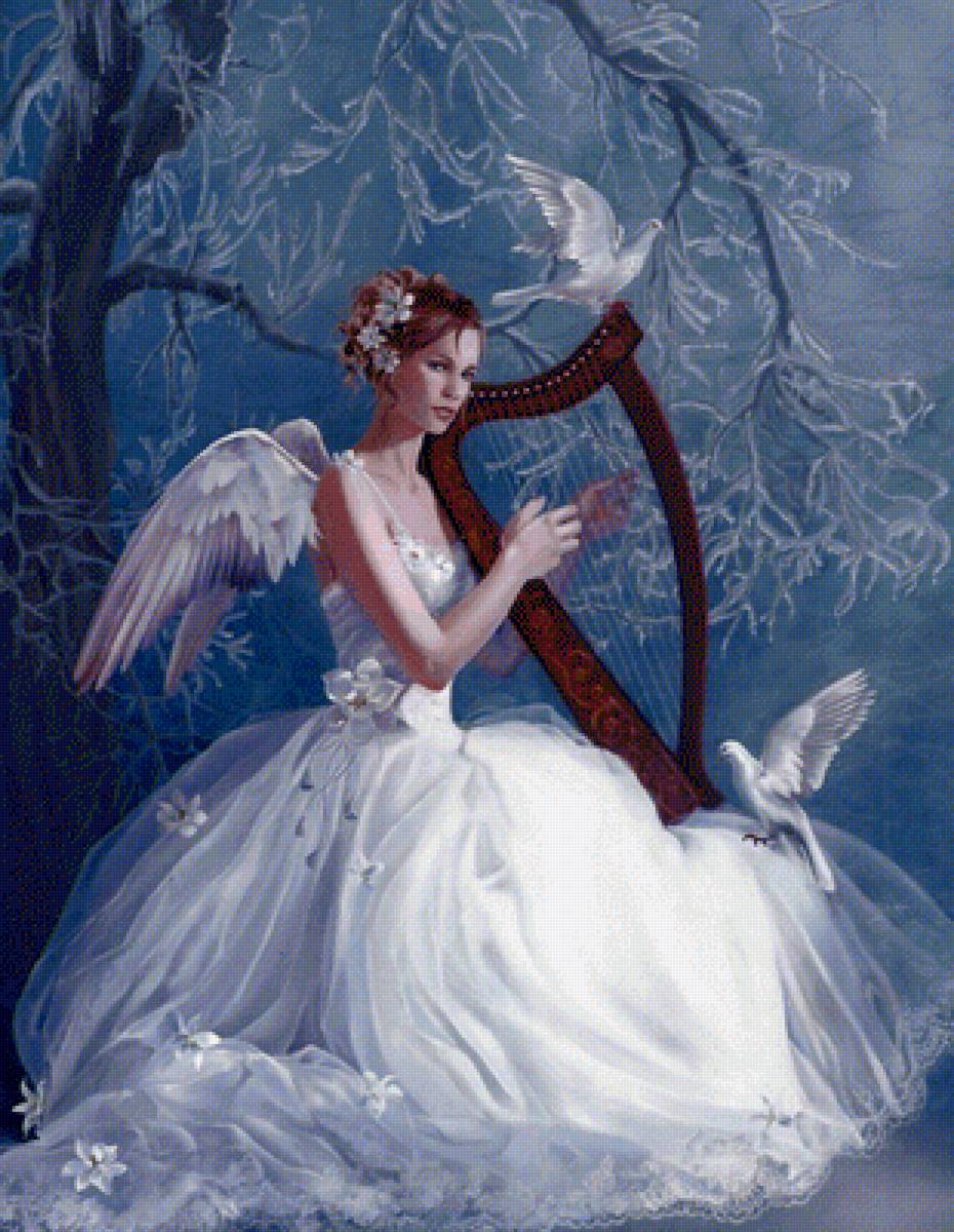 хкдожник nene thomas4 - женщина, фея, девушка, дама, фэнтази, арфа - предпросмотр