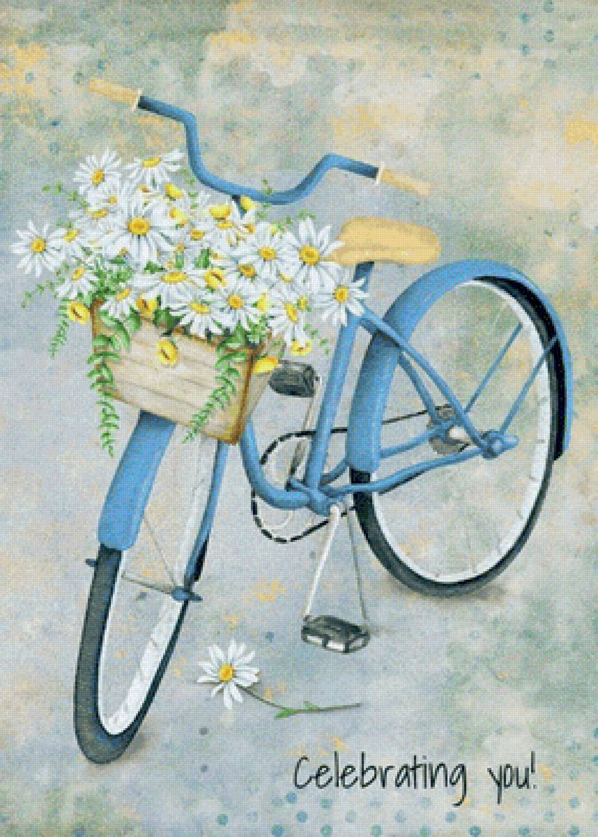 Велосипед - квіти - предпросмотр