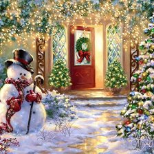 Схема вышивки «снеговик»