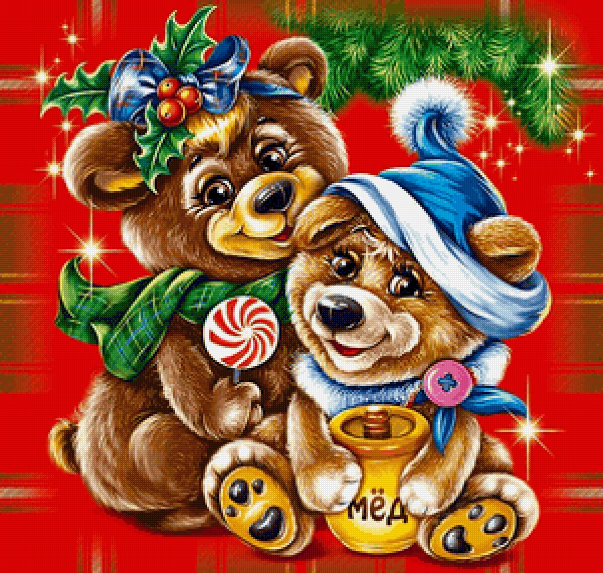 новый год, мишки - медведи, новый год - предпросмотр