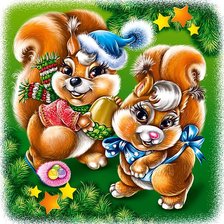 Схема вышивки «новый год, белки»