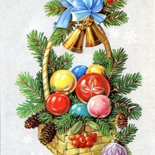 Схема вышивки «новый год, корзинка»