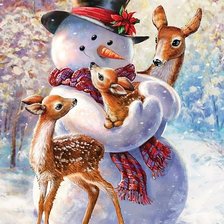 Схема вышивки «снеговик»