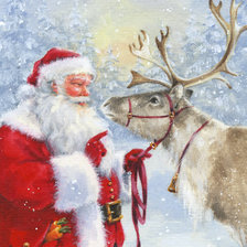Схема вышивки «санта и олень»