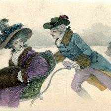 Схема вышивки «Рождественские катания»