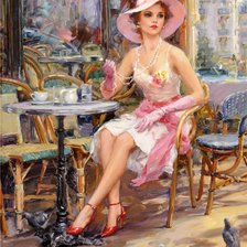 Схема вышивки «Уличное кафе»