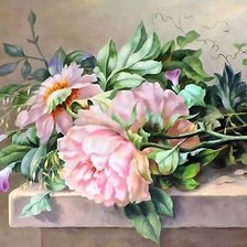 Схема вышивки «Пионы»