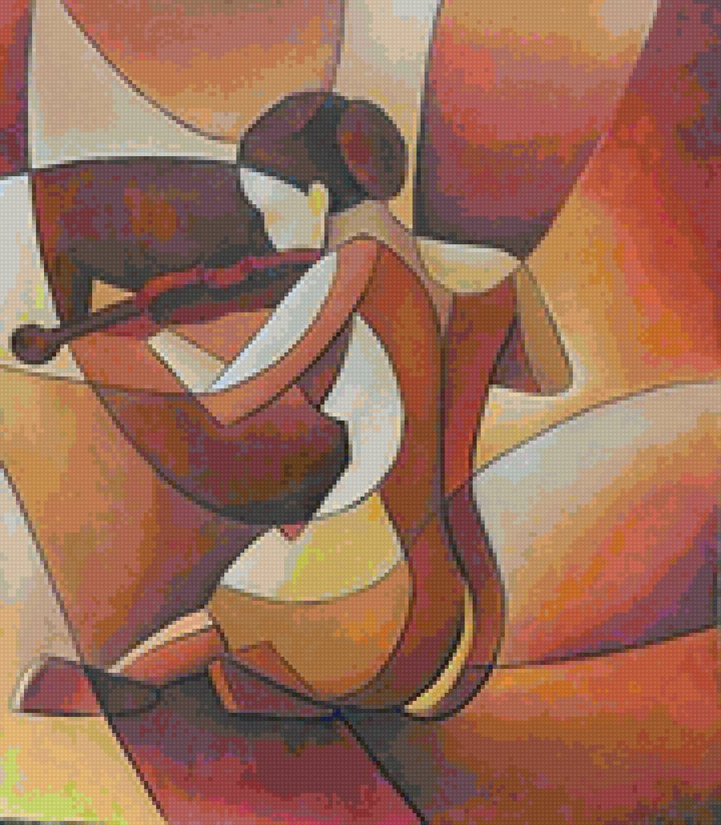 mulher com violino - pintura - предпросмотр