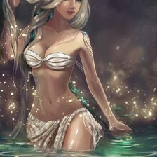 Схема вышивки «Эльфийка на пруду»