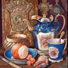 Схема вышивки «ЭДУАРД УЛАН.ЧАЙ С АПЕЛЬСИНОМ»