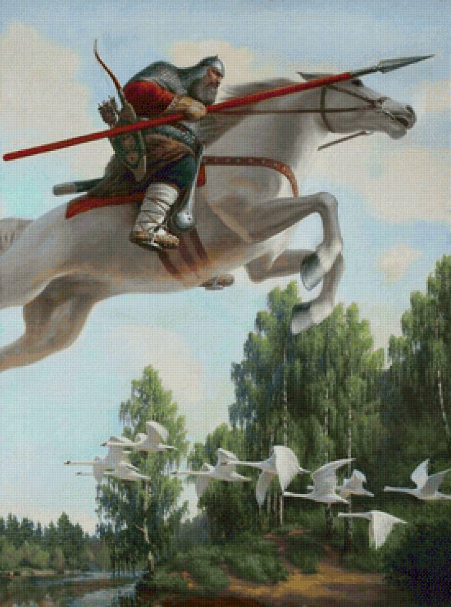 Русские сказки - гуси, сказки, лошадь, лес, богатырь - предпросмотр