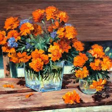 Схема вышивки «чорнобривці»