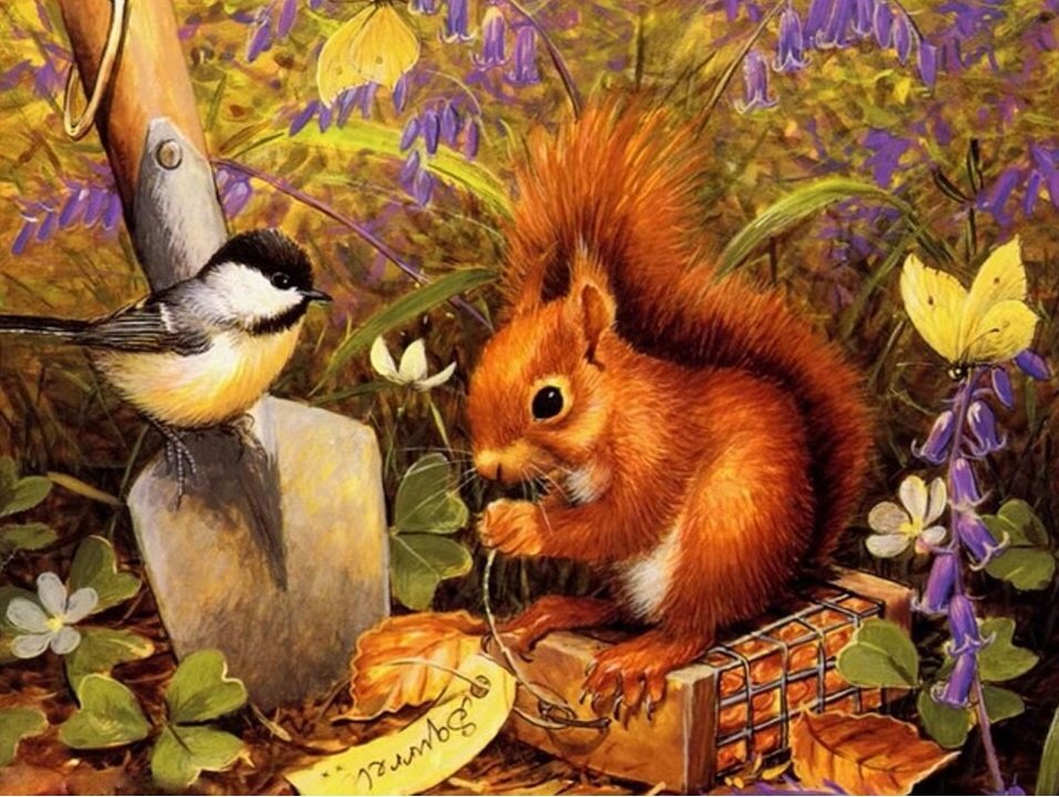 белочка и синичка - оригинал