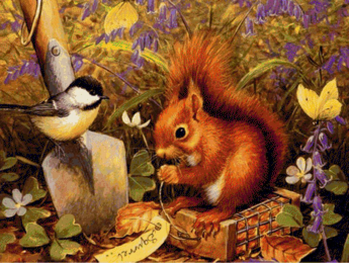 белочка и синичка - предпросмотр