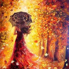 Схема вышивки «Девушка-осень»