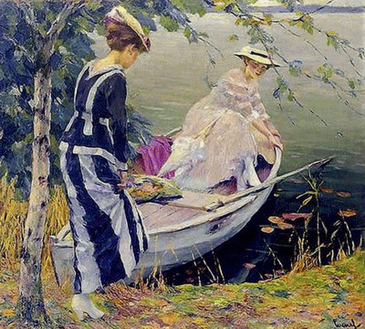 Американские красотки - художник-импрессионист, природа, женщины, эдвард кукуэль - предпросмотр