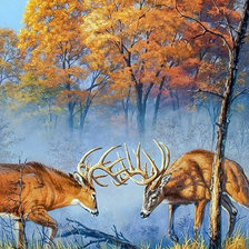 Схема вышивки «Deers.»