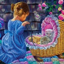 Схема вышивки «Маленькая мама»