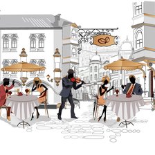 Схема вышивки «Уличное кафе»