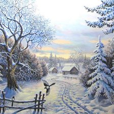 Схема вышивки «Зимний пейзаж»