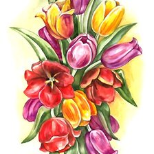 Схема вышивки «тюльпаны»