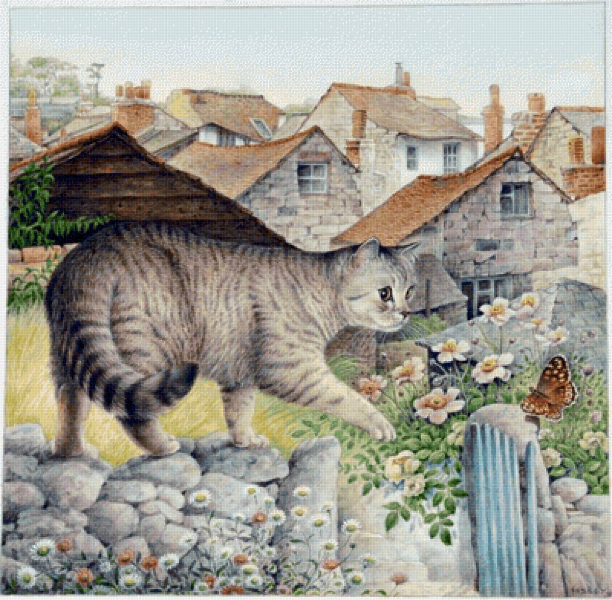 Gato. - animais, casas, vila - предпросмотр