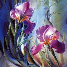 Схема вышивки «Ирисы лиловые»