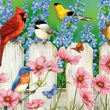 Схема вышивки «птички»