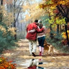 Схема вышивки «Осенний парк»