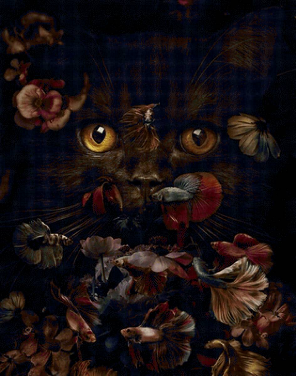 аквариум -рыбки С КОТОМ - предпросмотр