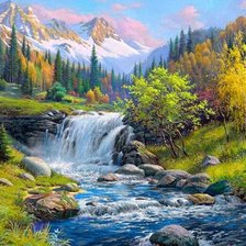 Схема вышивки «пейзаж»