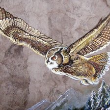 Схема вышивки «Полёт совы»