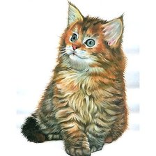 Схема вышивки «котёнок»