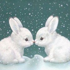 Схема вышивки «два зайца»