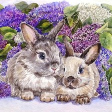 Схема вышивки «кролики»