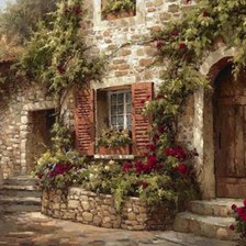 Схема вышивки «Итальянский дворик. Розы»