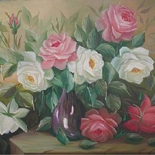 Схема вышивки «Vaso com ,Rosas..»