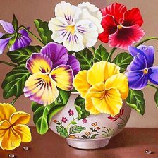 Схема вышивки «Анютины глазки»