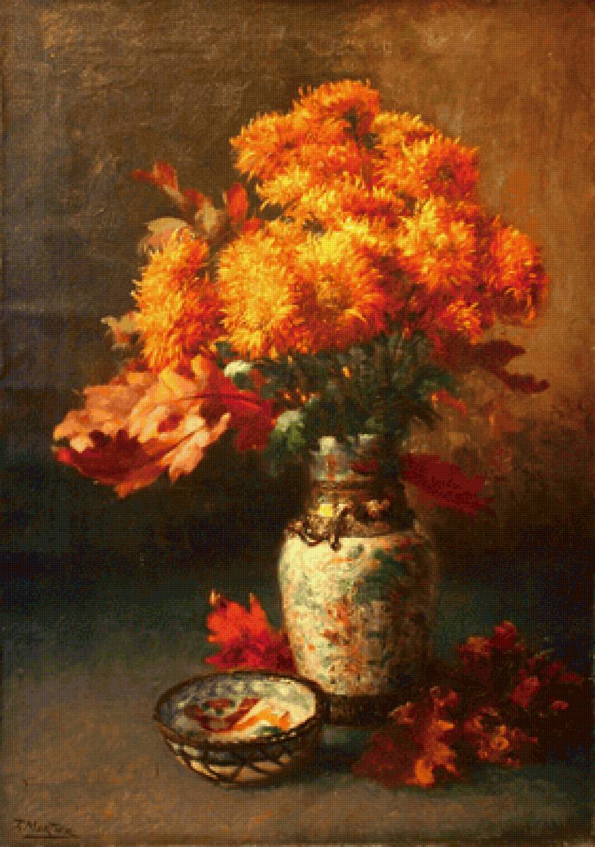 хризантемы - картина - предпросмотр