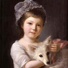 Схема вышивки «NATHANIEL HONE. Девочка с собакой»