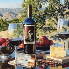 Схема вышивки «Эрик Кристенсен Натюрморт с вином»