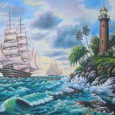 Схема вышивки «морской пейзаж»