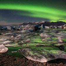 Схема вышивки «Северное сияние над Исландией»