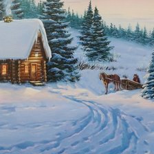 Схема вышивки «Зимний вечер»