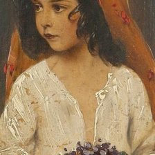 Схема вышивки «Неизвестный художник. Портрет девочки»