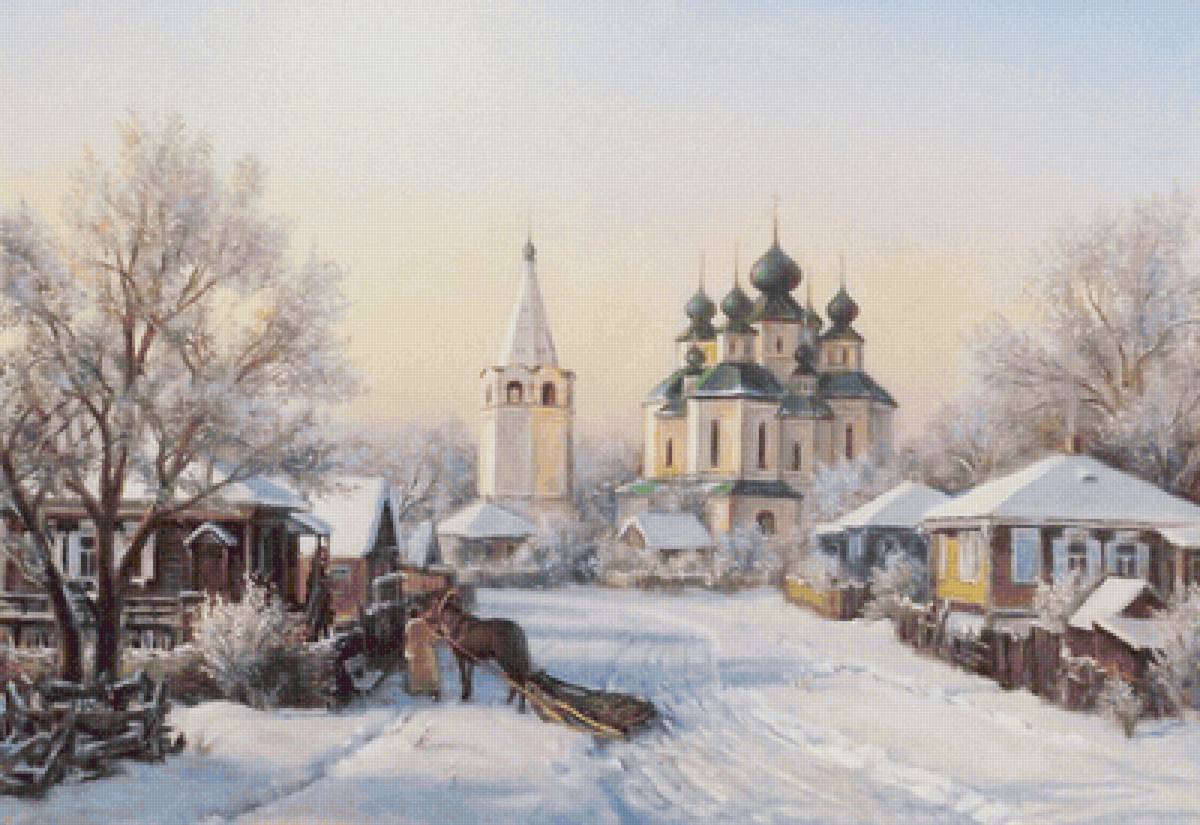 Пейзаж деревни - предпросмотр