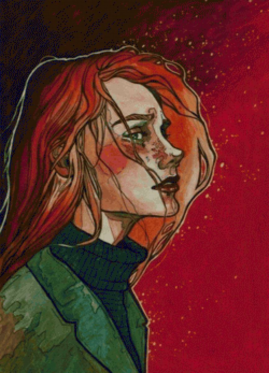 Девушка - девушка, красный, девушка в красном, грустная девушка - предпросмотр