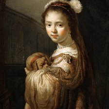 Схема вышивки «Говерт Флинк. Девочка с собакой»